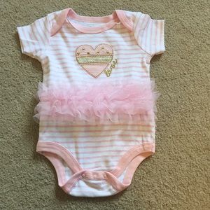 Princess Rose Tutu Onesie - Baby Girl 6-9 Mo